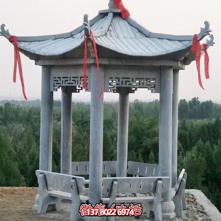 精致大理石雕涼亭，讓您在公園乘涼休息
