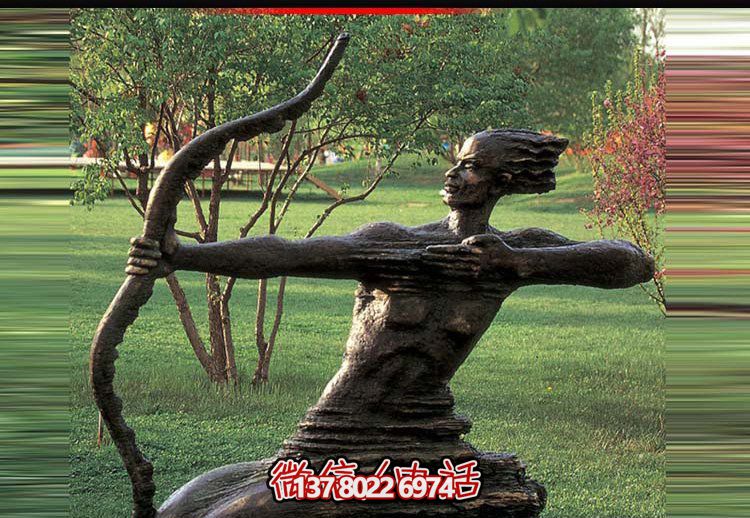 后羿射日雕塑，漆金鑄銅園林景區(qū)裝置