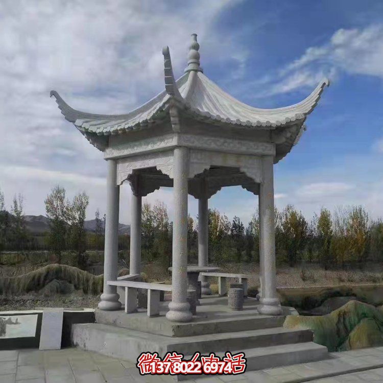 精美園林大理石雕塑涼亭，給您帶來寧?kù)o優(yōu)雅的家園氛圍