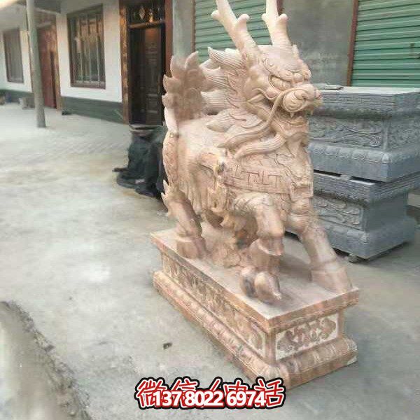 高端定制大理石石雕獅子雕塑，裝點大型庭院、別墅、門口，招財又安全