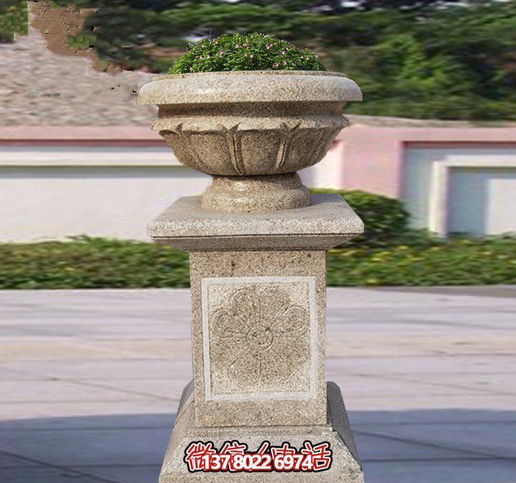 精美石雕花缽，添彰歐式庭院裝飾