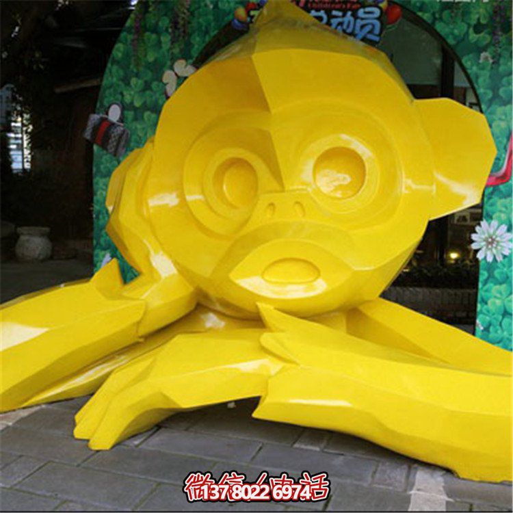 玻璃鋼幾何抽象猴子雕塑裝飾品