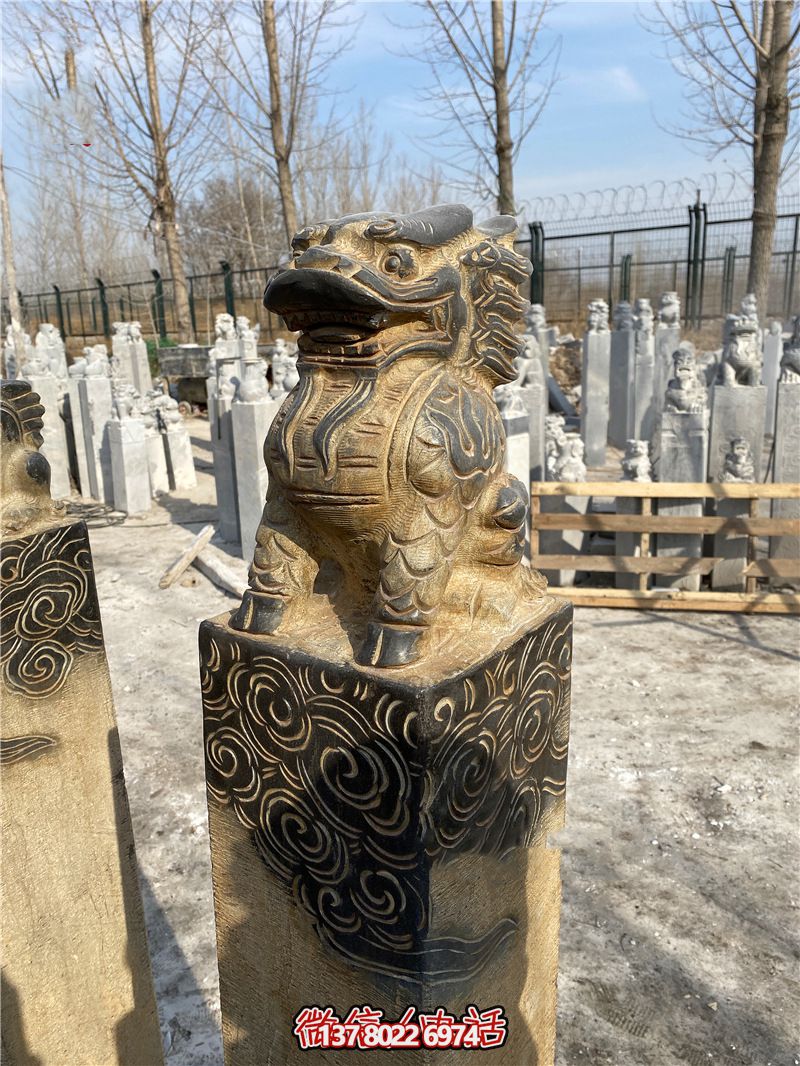 傳統(tǒng)風(fēng)格古典庭院——祥云環(huán)繞、大理石拴馬柱