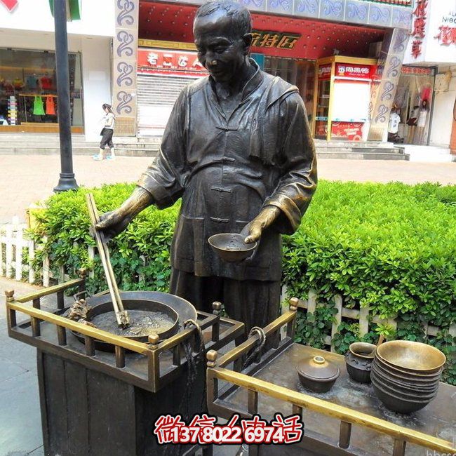 仿銅人物玻璃鋼小吃，給你無與倫比的景區體驗