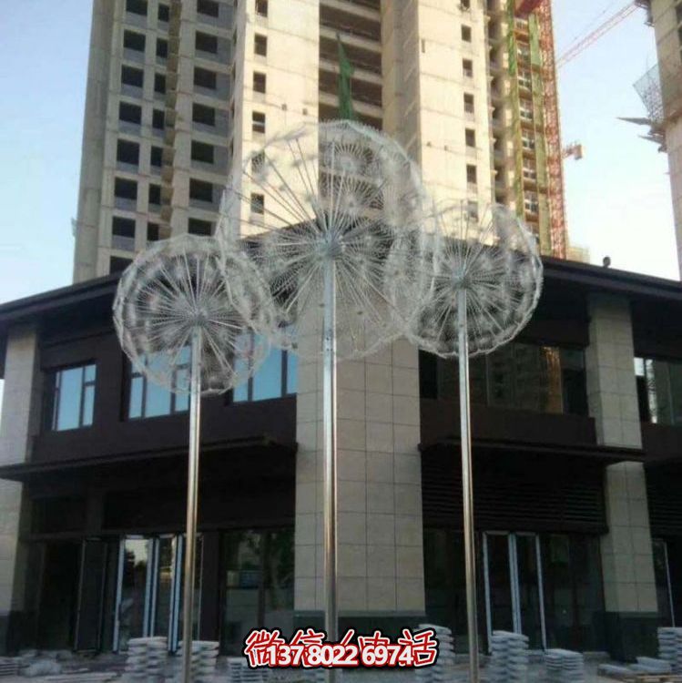 不銹鋼植物景觀雕塑，點綴商業酒店