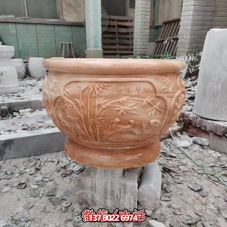 精美的仿古青石圓形庭院石雕招財(cái)室內(nèi)外裝飾