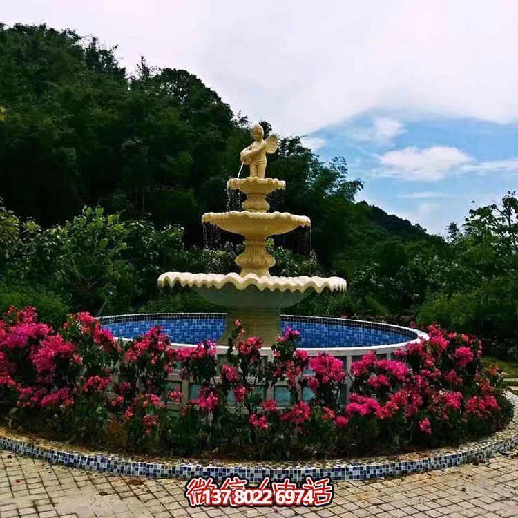 城市花園人造砂巖噴泉雕塑 城市花園人造砂巖噴泉雕塑