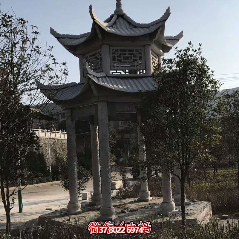 仿古戶外景區鏤空青石雕刻休閑涼亭 仿古戶外景區鏤空青石雕刻休閑涼亭