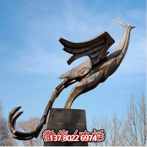 戶外城市標志不銹鋼創意大型鳳凰雕塑
