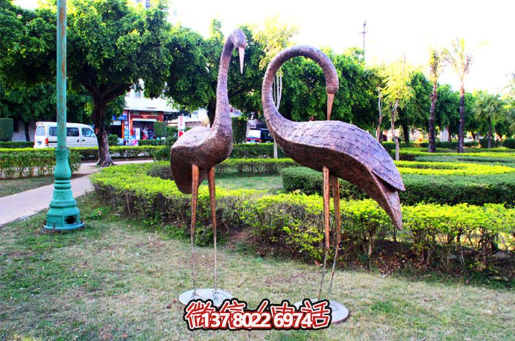 戶外公園不銹鋼噴漆園林景觀裝飾品仙鶴雕塑 戶外公園不銹鋼噴漆園林景觀裝飾品仙鶴雕塑