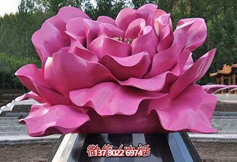 不銹鋼彩色牡丹花雕塑 不銹鋼彩色牡丹花雕塑