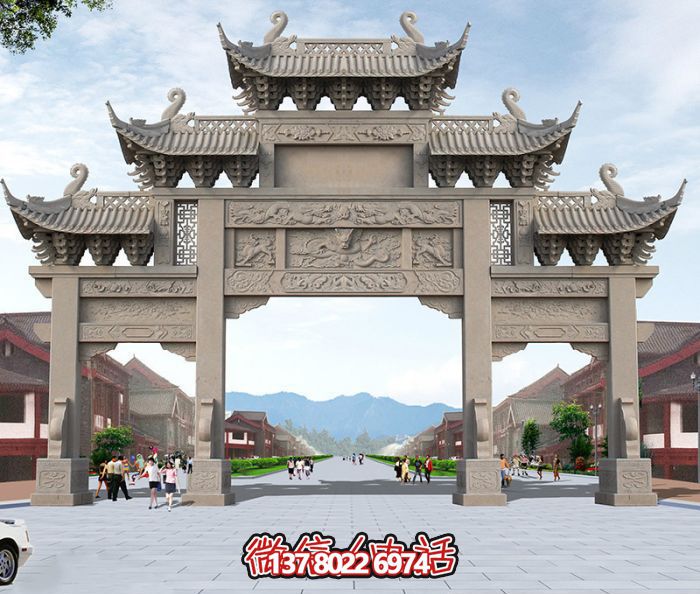 廣場(chǎng)景觀大理三門五樓石牌樓石雕 廣場(chǎng)景觀大理三門五樓石牌樓石雕