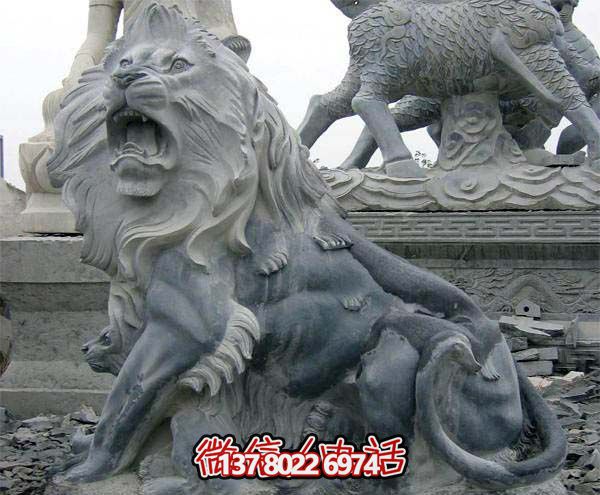 公園大型大理石獅子雕塑 公園大型大理石獅子雕塑