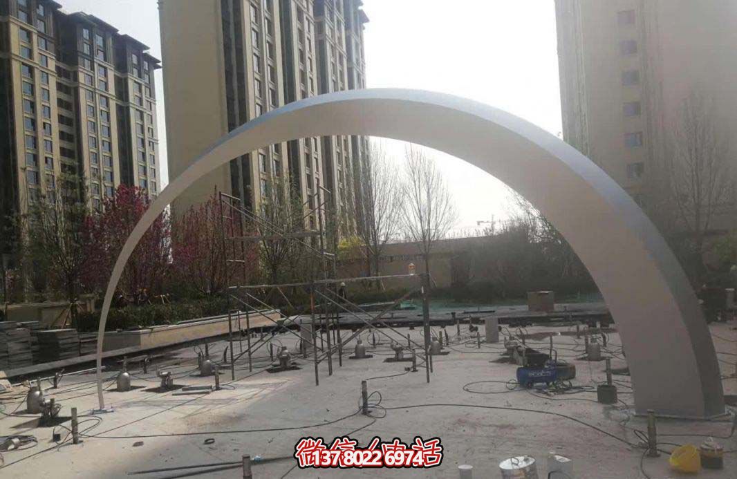簡約不銹鋼小區拱門雕塑 簡約不銹鋼小區拱門雕塑