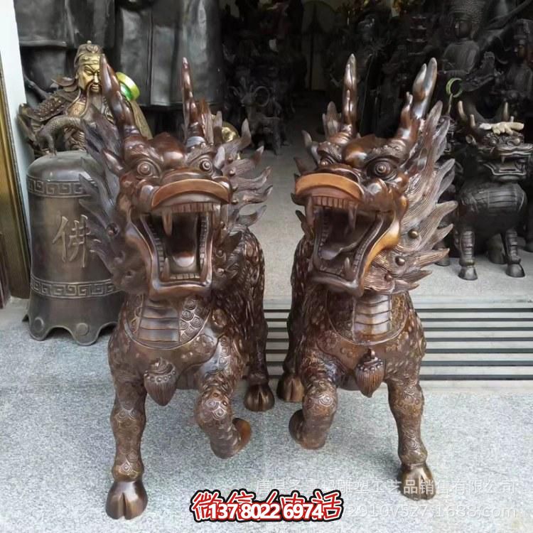 別墅創意不銹鋼仿銅鎮宅麒麟雕塑 別墅創意不銹鋼仿銅鎮宅麒麟雕塑