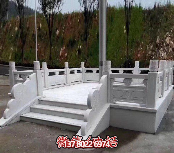 校園廣場(chǎng)大理石石雕旗臺(tái)戶外景觀欄桿欄板