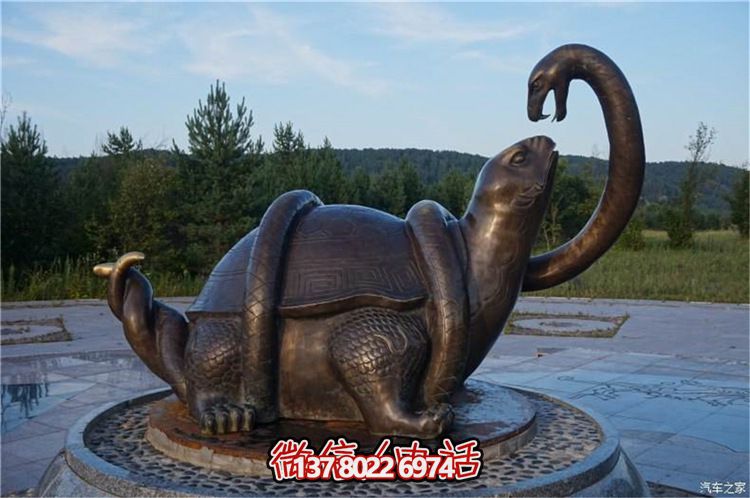 公園里擺放的抬頭的辦理變更創意玄武雕塑 公園里擺放的抬頭的辦理變更創意玄武雕塑