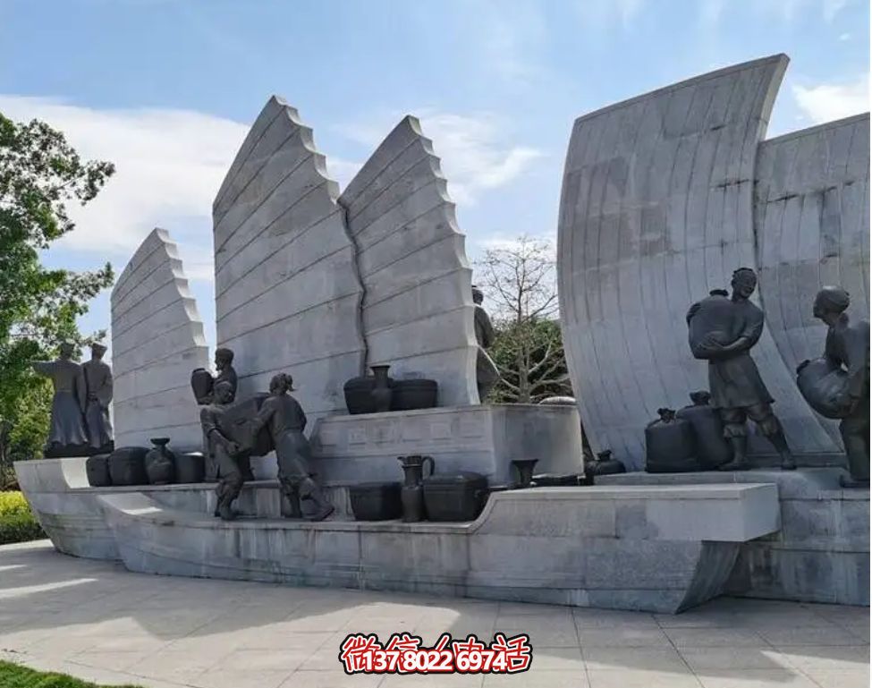 石材景觀雕塑--商船貿易