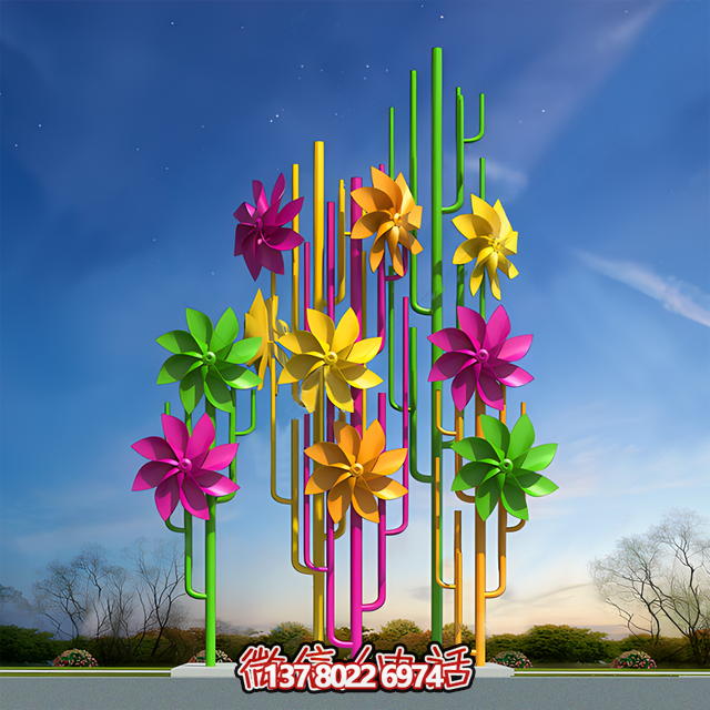  風花趣境：不銹鋼網紅景觀的活力綻放