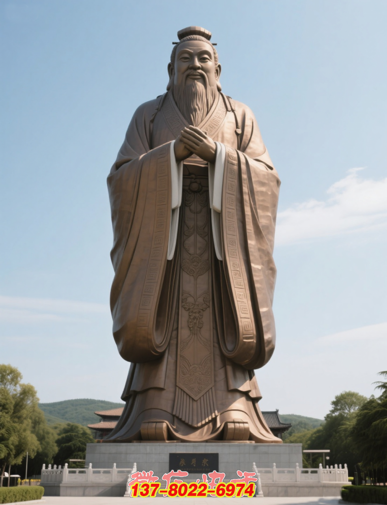 孔子銅鑄圣像：彰顯儒家文化的金屬雕塑杰作