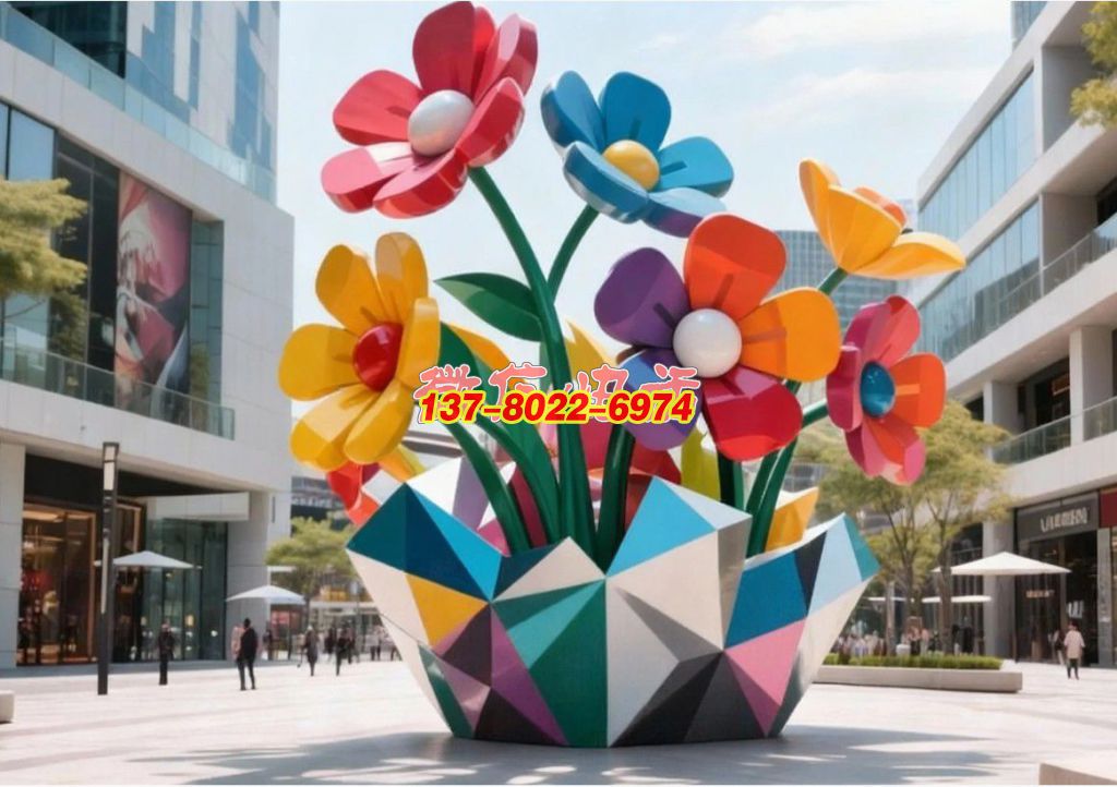 《綻城?綺夢花簇》：都市園林里的不銹鋼景觀，盛綻彩色花束織就鮮活日常